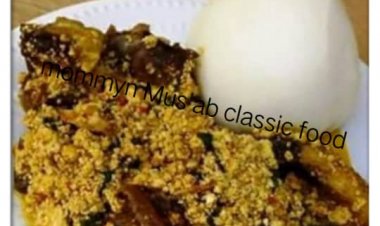 How To Make Special Chicken Egusi Soup and Pounded Yam