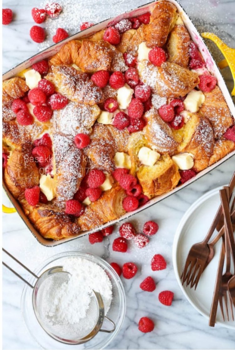 DAY 3:  RAMADANKAREEM: HOW TO MAKE RASPBERRY CROISSANT FRENCH TOAST BAKE